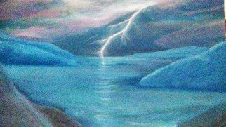 Denise Seyhun; Stormy Night, 2017, Original Painting Oil, 24 x 18 inches. Artwork description: 241 Storm, sea world, seascape, lightning, stormy night...