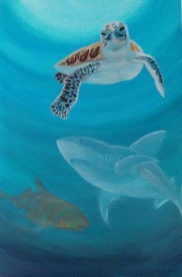 Denise Seyhun, 'Under The Sea', 2016, original Painting Oil, 24 x 36  x 2 inches. Artwork description: 1911 Turtles, sea life, sea world...
