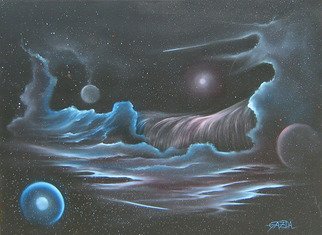 David Gazda; Celestial Wave, 2007, Original Painting Oil, 30 x 22 inches. Artwork description: 241 22h x 30w original oil on canvas, ready to hang with hanging clip ( provided) - painting can be shipped with Black Metal Frame ready to hang for an additional $50 - please advise @ checkout if you elect this option, otherwise painting will be shipped with hanging clip only . . . artist ...