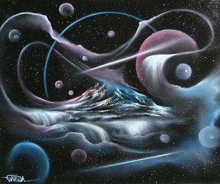 David Gazda; Celestial Mountain, 2010, Original Painting Oil, 24 x 20 inches. Artwork description: 241   18 w x 24 h  visionary  space art, original oil painting on stretched canvas. . . ready to hang with hanging clip ( provided) - painting can be shipped with Black Metal Frame ready to hang for an additional $30 - please advise @ checkout if you elect this option, otherwise painting will ...