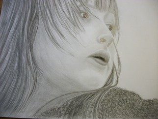 Dorothy Nuckolls; The Glance, 2010, Original Drawing Pencil, 12 x 9 inches. Artwork description: 241   Wind blown hair    ...