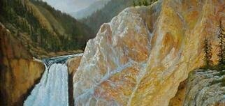 Donald Neff; Yellowstone Falls, 2001, Original Painting Acrylic, 30 x 15 inches. Artwork description: 241 Lower Yellowstone Falls...