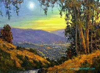 Donald Neff; Late, 2016, Original Painting Oil, 24 x 18 inches. Artwork description: 241 Nocturne overlooking South San Jose, CA...