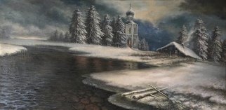 Alexander Donskoi; The Night Before Christmas, 2018, Original Painting Oil, 48 x 24 inches. Artwork description: 241 Original painting oil on canvas 24x 48...
