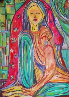 Durlabh Singh; The Bride, 2013, Original Painting Oil, 24 x 36 inches. Artwork description: 241          Contemporary style, vivid colours, expressive , innovative, figurative.            ...