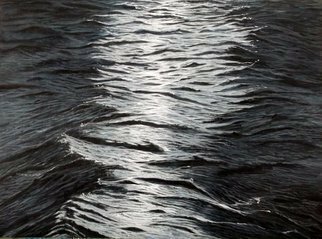 Edna Schonblum, 'Moonlight III', 2015, original Painting Oil, 32 x 24  x 1 cm. Artwork description: 1758  sea transparencie sand transparencie sand sea studie ...