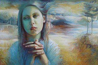 Elena Oleniuc; Wandering With Thoughts, 2013, Original Painting Acrylic, 60 x 40 cm. Artwork description: 241   portrait, woman, feelings, symbolism, landscape     portrait, child, girl, face      ...