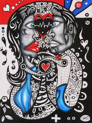 Elvis Guerrero; Love Beats, 2013, Original Painting Acrylic, 30 x 40 inches. Artwork description: 241  love, passion, couple, look, heart, chemistry, thoughts, forever, unique, acrylics, modern, contemporary, feelings, deep, vision ...