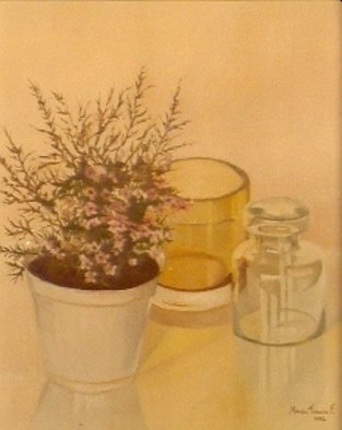 Maria Teresa Fernandes; CRC Collection, 1982, Original Painting Oil, 22 x 29 inches. Artwork description: 241  dimensions and transparent glasses on a clear background are a respectful attainment ...