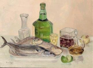 Maria Teresa Fernandes; MARGS  Museum  Collection, 1979, Original Painting Oil, 30 x 24 inches. Artwork description: 241  fish scales are reflexive. Transparent glass  i s  transparent - barriers to overcome ...