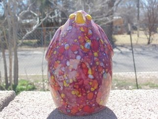 Esta Bain; Spotted Chick, 2017, Original Ceramics Handbuilt, 6 x 4 inches. Artwork description: 241 mixed glaze colors ...