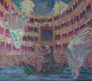 Edward Tabachnik; Castrati Farinelli Playin..., 2005, Original Painting Oil, 36 x 32 inches. Artwork description: 241  New style: Romantic Expressionism.Series: Theater.Series: Ancient Musical Instruments.The Famous counter tenor in the middle ages Farinelli. ...