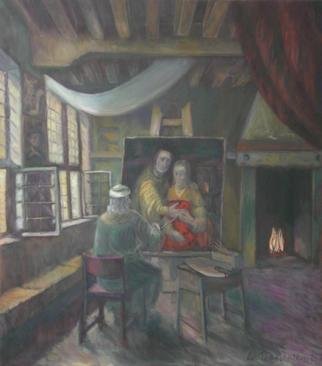 Edward Tabachnik; Rembrandt Studio Rembrand..., 2007, Original Painting Oil, 32 x 36 inches. Artwork description: 241  New style: Romantic Expressionism.Self- portrait with wife. 
