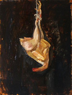 Evgeniya Komarova; Chicken, 2015, Original Painting Oil, 55 x 70 cm. Artwork description: 241 chicken, bird, still life, food, expressionism...