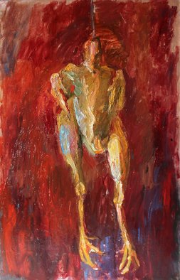 Evgeniya Komarova; Chicken 2, 2017, Original Painting Oil, 50 x 80 cm. Artwork description: 241 chicken, bird, still life, food, red, expressionism...