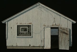 Stephen Fessler; Connection, 2012, Original Painting Acrylic, 67.2 x 41 inches. Artwork description: 241    Shadows of electricity connect these two dark spaces with their sparks of light within a weathered cow shed.       ...