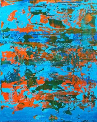 Paulo Flatau; Corals, 2017, Original Painting Acrylic, 19.7 x 15.7 inches. Artwork description: 241 Abstract painting inspired by Gerhard Richter. ...