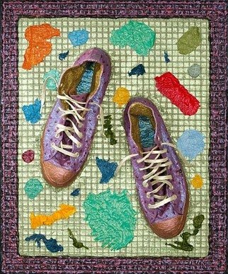 Paul Gazda; Jazzy Shoes, 2007, Original Mixed Media, 20 x 24 inches. Artwork description: 241  Shoes, Acrylic on Wire Mesh  ...