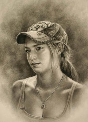 Gregory Graham Grant; Ali, 2007, Original Drawing Charcoal, 16 x 20 inches. Artwork description: 241  Commissioned work of girl, charcoal  ...