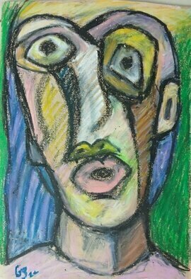 George Grant; Portrait Of An Apprentice, 2022, Original Pastel Oil, 26 x 38 cm. Artwork description: 241 True identity can be revealed by and through breaking the form, as the art is not a photograph but a philosophers stone to revealthethe unseen mysteries. ...