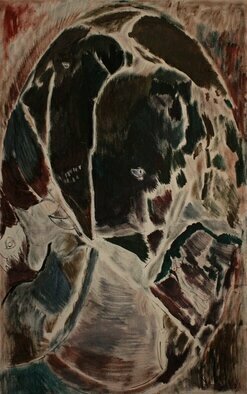 Mikhey Chikov; Joyful Smoke, 2022, Original Painting Acrylic, 35.8 x 56.7 inches. Artwork description: 241 Surrealistic dark vicious vision. ...