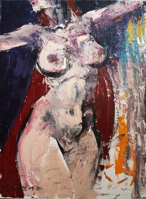 Glen Viljoen; Upright Nude, 2005, Original Painting Oil, 50 x 70 cm. Artwork description: 241   Oil paint on canvas using palette knives       ...