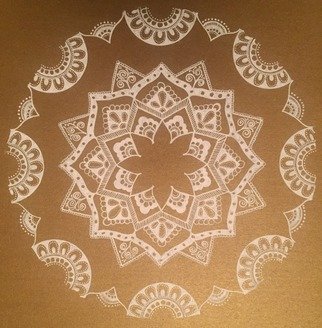 Rabina Byanjankar Shakya; White Mandala, 2017, Original Painting Other, 210 x 297 inches. Artwork description: 241 Floral mandala with simple and elegant patterns done on gold color paper with white ink gel pen. A4 size paper is used. The mandala uses simplistic patterns which signifies purity and and oneness of mind. It is original hand work suitable for decorative purposes and gifting. ...