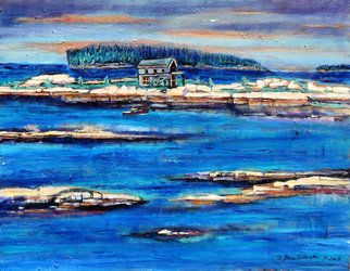 Grace Liberator; Home For The Storm  Seascape, 2008, Original Painting Acrylic, 28 x 22 inches. Artwork description: 241  Coast of Maine ...