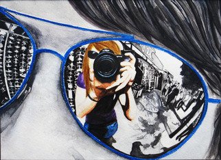 Grace Ryser; A Cameras I View, 2010, Original Drawing Pencil, 12 x 9 inches. Artwork description: 241  Watercolor, Pen, and Gesso ...