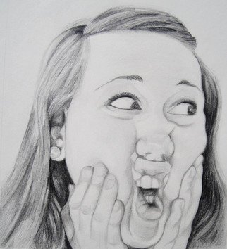 Grace Ryser; Chub, 2010, Original Drawing Pencil, 8 x 9 inches. Artwork description: 241  Self- Portrait ...