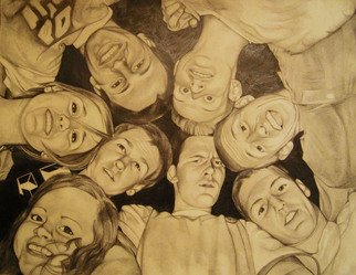 Grace Ryser; Circle Of Friends, 2010, Original Drawing Pencil, 30 x 26 inches. 