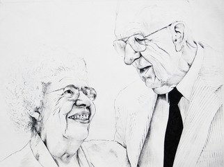 Grace Ryser; Ryser Grandparents, 2010, Original Drawing Pen, 15 x 12 inches. Artwork description: 241  Stipling   ...