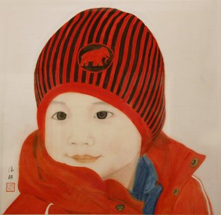 Grace Auyeung; Tadpole Years, 2011, Original Painting Other, 61 x 72 cm. Artwork description: 241 PORTRAIT OF A 4- YEAR- OLD WITH ANGELIC INNOCENCE, CHINESE INK, COLOUR AND WATER ON XUAN PAPER, LABORIOUS STYLE...