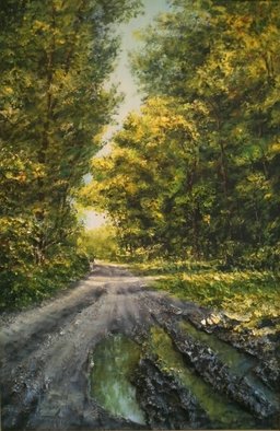 Ivan Grozdanovski; Forest Path In Summer, 2013, Original Painting Acrylic, 50 x 70 cm. Artwork description: 241           landscape  landscape                       ...
