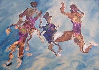 Istvan Gyebnar; Transformation, 2009, Original Painting Oil, 70 x 50 cm. Artwork description: 241  water swimming bodies heaven souls sky ...