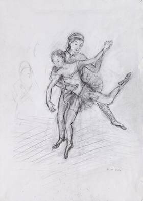 Hana Grosova; Dancers, 2012, Original Drawing Pencil, 21 x 29.7 cm. Artwork description: 241  Dancers, imagination.  ...