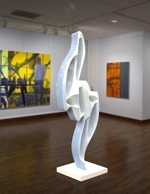 Hunter Brown; Harmony, 2019, Original Sculpture Steel, 36 x 96 inches. Artwork description: 241 Modern stainless steel sculpture with white automotive finish. ...