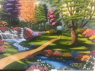 Ian Dunne; Heaven, 2017, Original Painting Acrylic, 20 x 16 inches. Artwork description: 241 Garden scene from Heaven...