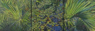 Laurie Ihlenfield; Corkscrew Swamp, 2008, Original Painting Oil, 60 x 20 inches. Artwork description: 241  This is a tryptich of palms and Lettuce Lakes from Corkscrew Swamp in Naples, Florida. It is framed in a beautiful gold floating frame....