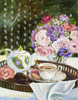 Ingrid Neuhofer Dohm; Afternoon Tea, 2016, Original Painting Acrylic, 24 x 30 inches. Artwork description: 241 This is an original acrylic on canvas floral still life painting 30 x 24 inches. ...