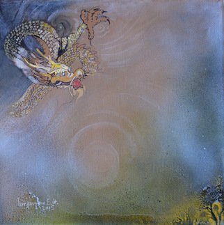 Inn-Yang Low E.h.; Dragon Of The Sky, 2015, Original Mixed Media, 30 x 30 cm. Artwork description: 241 l' acrylique, Canvas...