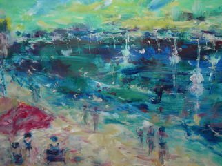 Irene Gloux; Larmor Plage France, 2008, Original Painting Acrylic, 70 x 50 cm. Artwork description: 241  this is a beach in Brittany france ...