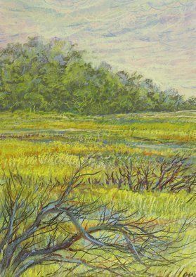 Irina Maiboroda, 'Autumn', 2016, original Drawing Pastel, 20 x 27  x 0.4 cm. Artwork description: 2103   landscape, abstract, impression, colorful, sun, morning, autumn, forestwork is shipped framed 32 A-- 42 A-- 2 cm    ...