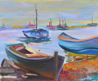 Isabel Garro; Boats, 2018, Original Painting Oil, 55 x 46 cm. Artwork description: 241 BOATS...