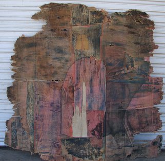 Tamara Sorkin; Reclaimed Plywood, 2013, Original Mixed Media, 120 x 120 cm. Artwork description: 241      old plywood retrieved from the rubbish dump has tons of character in its layers and cracks. All one has to do is enhance it.                    ...