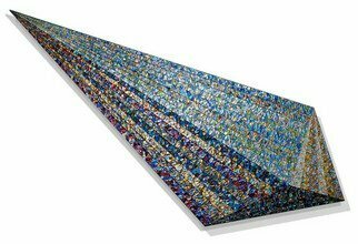 Jack Reilly; Basic Wedge In 4,882 Parts, 2009, Original Painting Acrylic, 96 x 39 inches. Artwork description: 241  acrylic polymers and metallic pigment on shaped canvas, (c) 2009 ...