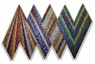 Jack Reilly; XLVI In 4 Sets Of Two, Wi..., 2008, Original Painting Acrylic, 96 x 60 inches. Artwork description: 241   acrylic polymers and metallic pigment on shaped canvas, (c) 2009   ...