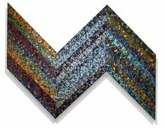 Jack Reilly; XXIV In Tres Tria: Recuso..., 2008, Original Painting Acrylic, 58 x 46 inches. Artwork description: 241   acrylic polymers and metallic pigment on shaped canvas, (c) 2009  ...