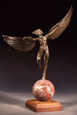 Jack Hill; Leap, 1999, Original Sculpture Bronze, 12 x 12 inches. Artwork description: 241  The full title of this piece is Leap of Faith. ...