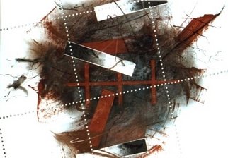 Alexandru Jakabhazi; ECCO, 2001, Original Mixed Media, 60 x 80 cm. Artwork description: 241   Transylvanian abstract art - mixed tehnique  ...